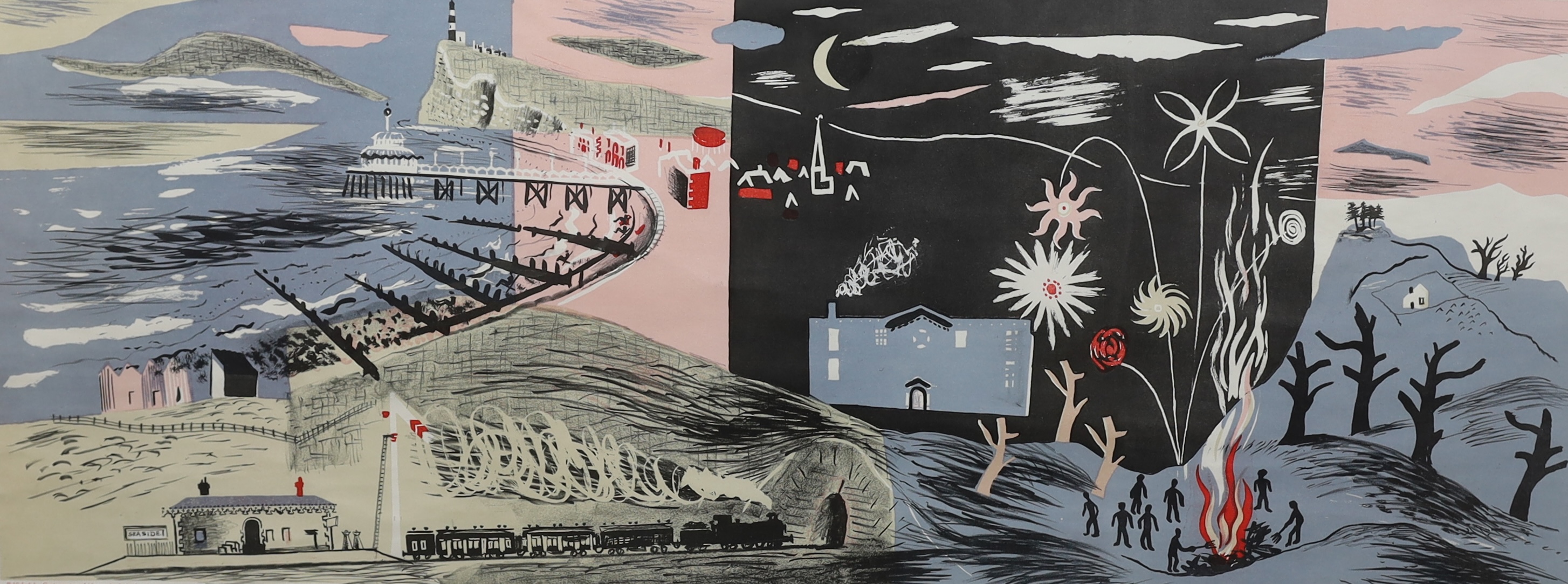 John Piper (British, 1903-1992), Nursery Frieze II (Levinson 9), 1936, lithograph in colours, on wove, 48 x 121.5cm